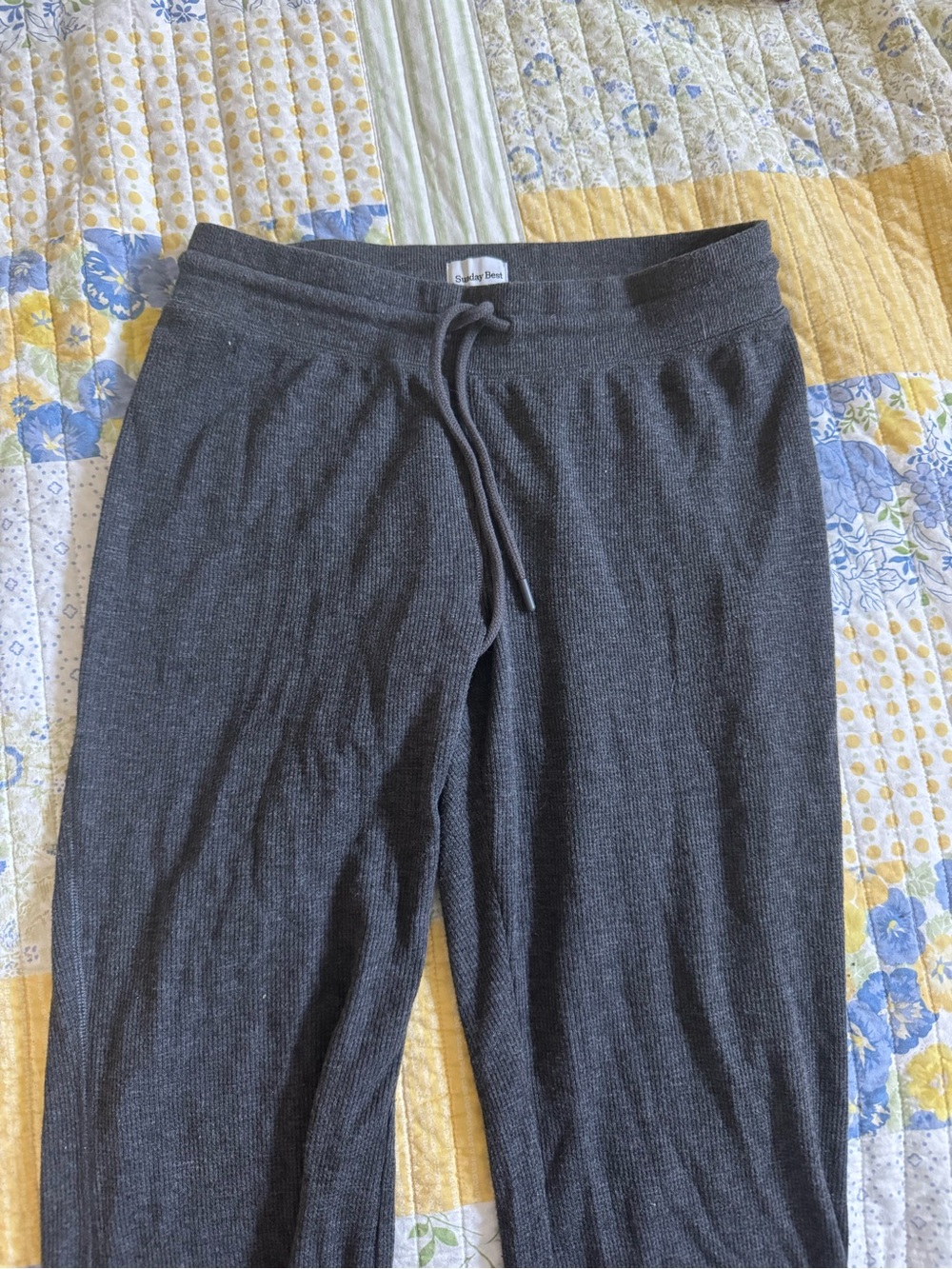 Aritzia Sunday Best Charcoal Ribbed Pants